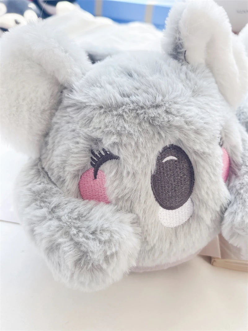 Cartoon Slippers Cute Koala Shape Home Cotton Shoes Woman Girl Warm Winter Indoor Shoes Flat Casual  Floor Non-slip Pink Grey