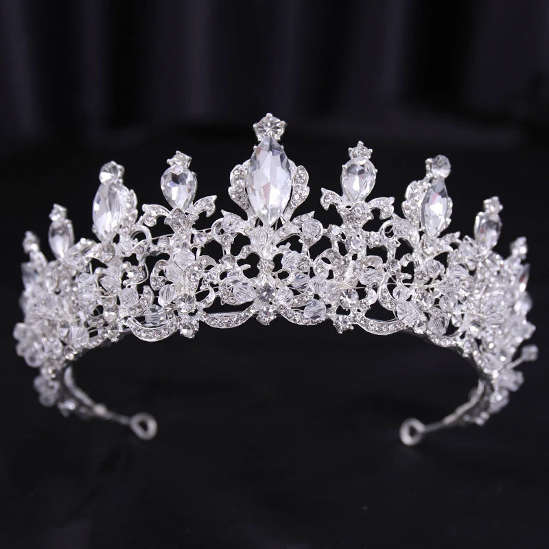 Bridal Wedding Hair Accessories Silver Crystal Hair crown alloy diamond crown women's fashion high-end atmospheric headdress