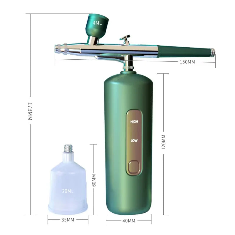 Portable Beauty Airbrush Air Compressor Kit Battery Powered Ozone Operating System Nano Technology Outdoor Car Hotel Makeup