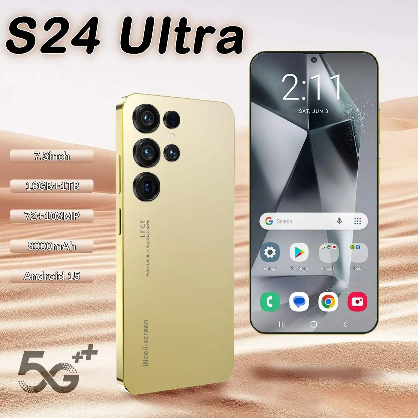 Value Deal Smartphones S24 Ultra Portable Phones MTK HD LTE French/Spanish/English Support 24-Hour Fast Shipping