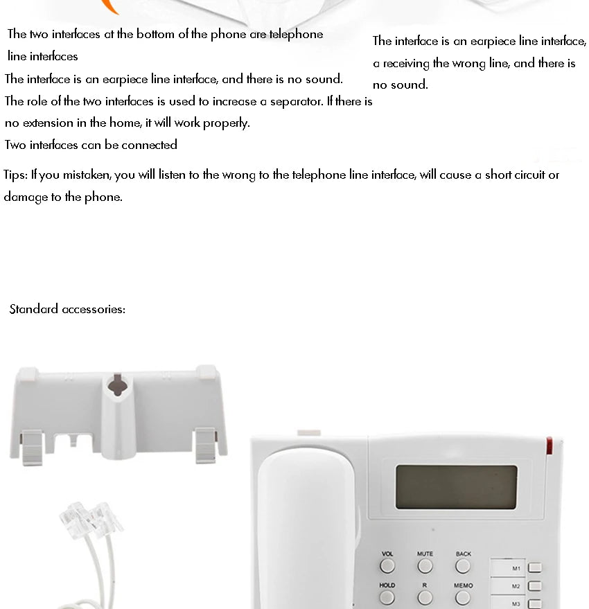 Desktop Corded Telephone, Wired Landline Phone for Home/Hotel/Office, Handsfree, with Blue Backlit, Caller ID, in English