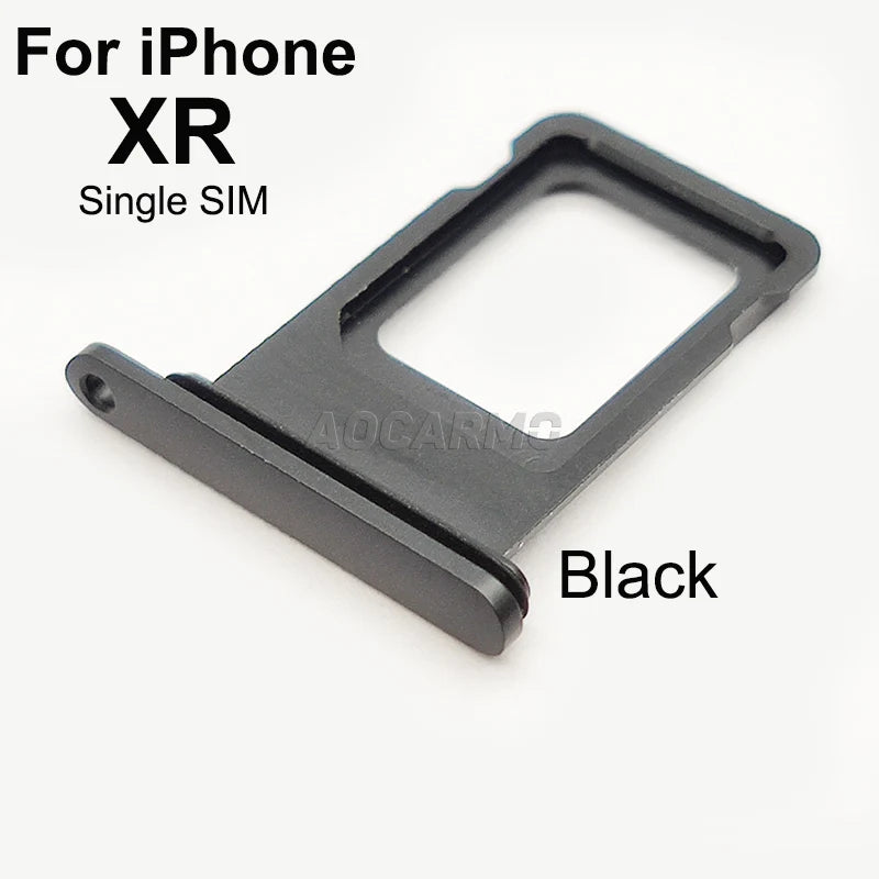 Aocarmo Single Double Sim Card Micro Holder Dual Sim Card Tray Slot For iPhone XR Replacement Part
