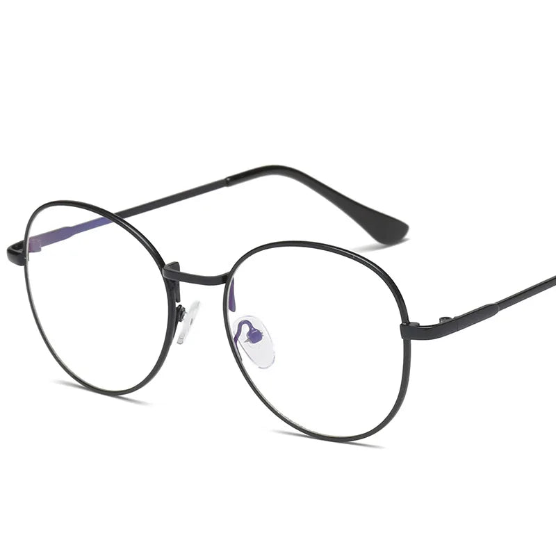 Photochromic Eyeglasses Women Men 2024 Metal Simple Circle Lunettes Anti Reflet Homme Blue Light Original Blue Photogray Glasses