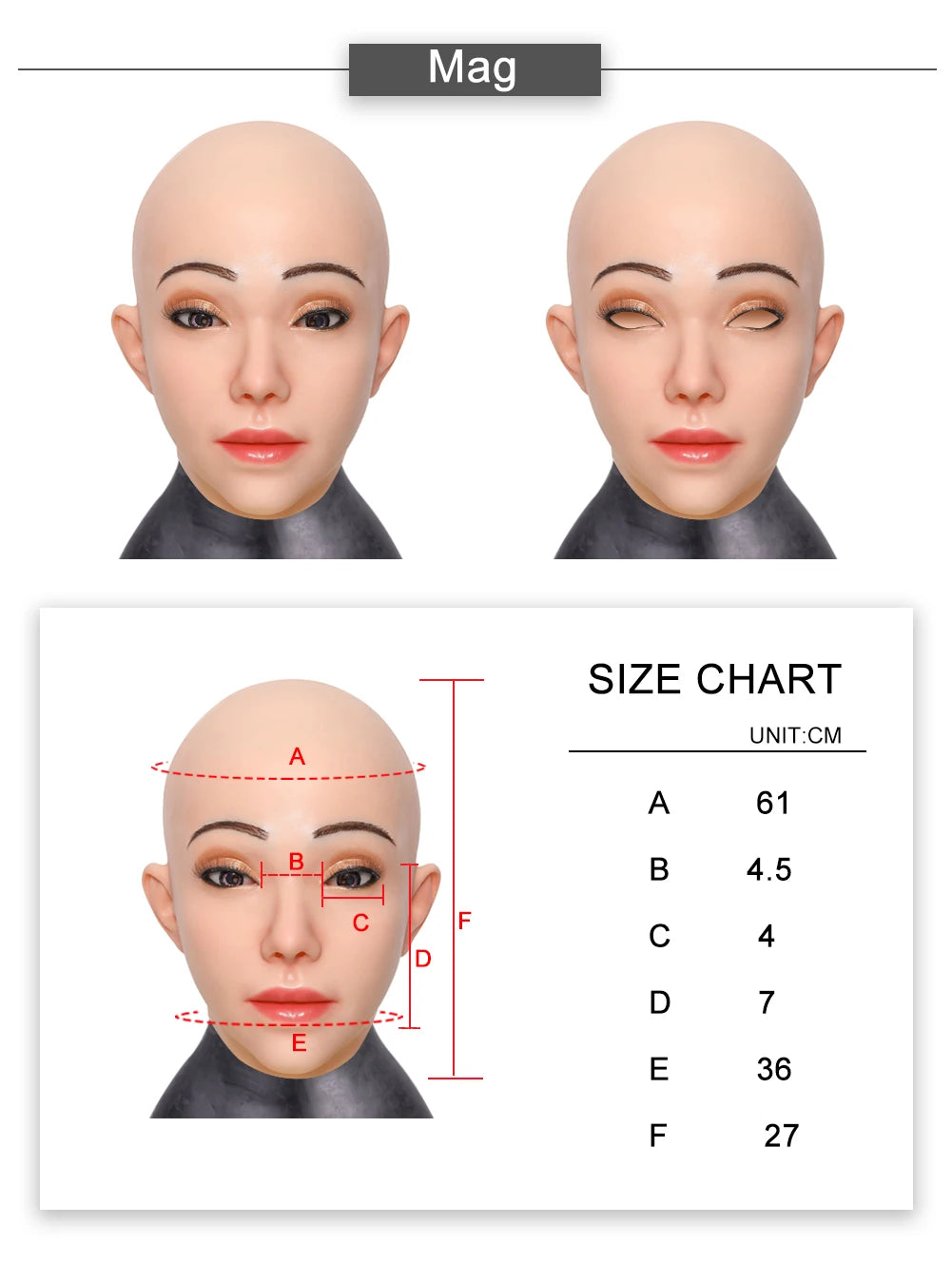 Dokier Crossdressing Soft Silicone Cosplay Costume Masks Props for Crossdresser Transvestite Halloween Cosplay Male to Female