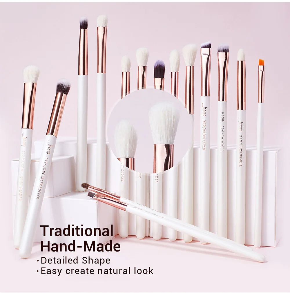 Jessup Makeup Brushes Set Dropshipping Pearl-White-Rose-Gold Pinceaux Maquillage Cosmetic Tools Eyeshadow Powder Definer 6-25pcs