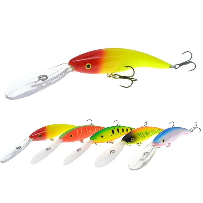 Long Cast Minnow Fishing Lure Hard Bait Long Mouth Dive Board 15.5cm/20g Artificial Lures Lot 5 Pieces Sale
