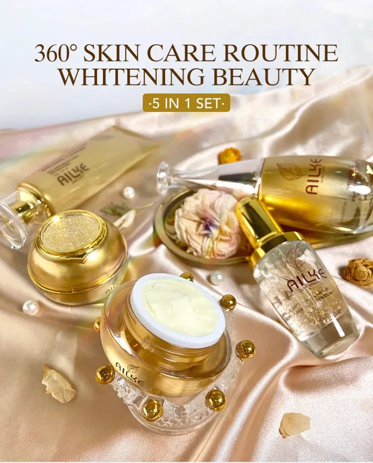 AILKE Whitening Skin Care Set, Reduce Wrinkles, Dark Spots, Even Skin Tone, Women Beauty Cosmetics for All Skin Types
