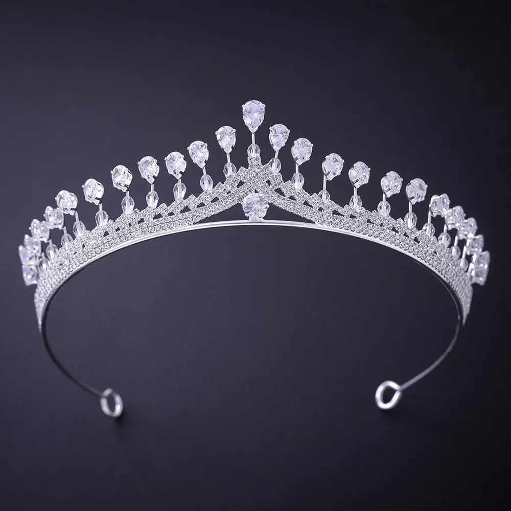 Silver Color Crystal Rhinestone Crown and Tiara Wedding Hair Accessories Bridal Tiaras Hair Crown Wedding Headpiece Women Diadem