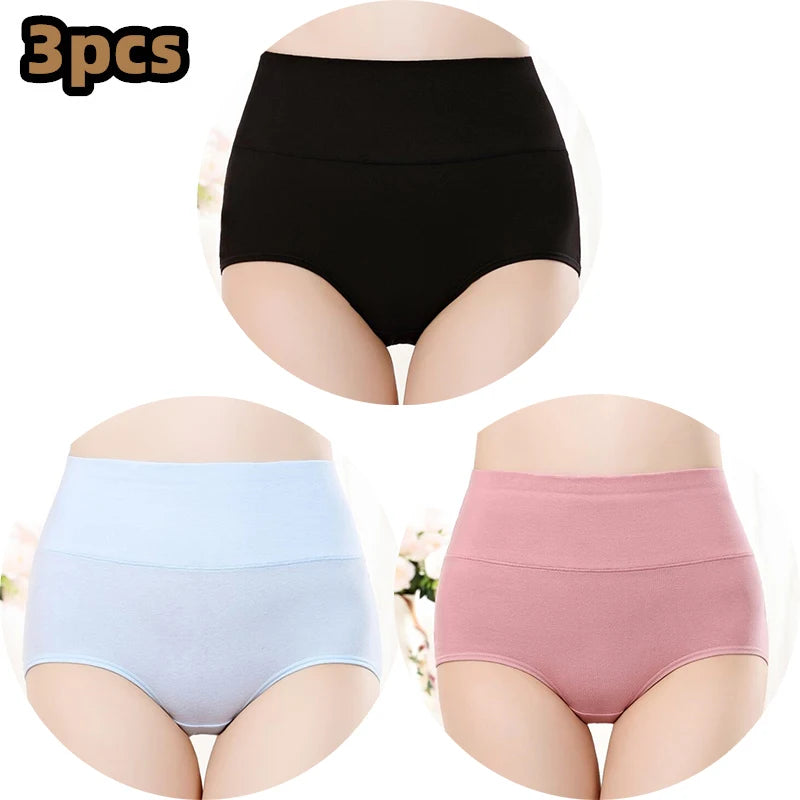 Cotton Women's Panties Elastic Soft Large Size XXXL Embossed ROSE Ladies Underwear Breathable Sexy High Waist Briefs