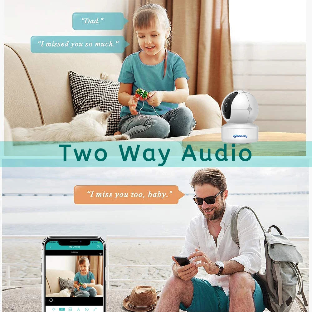 5MP 2.4/5G Wifi Camera with LAN Indoor Human Detect & Tracks Baby Camera Smart Home Security 2-way Audio Night Vision PTZ Camera