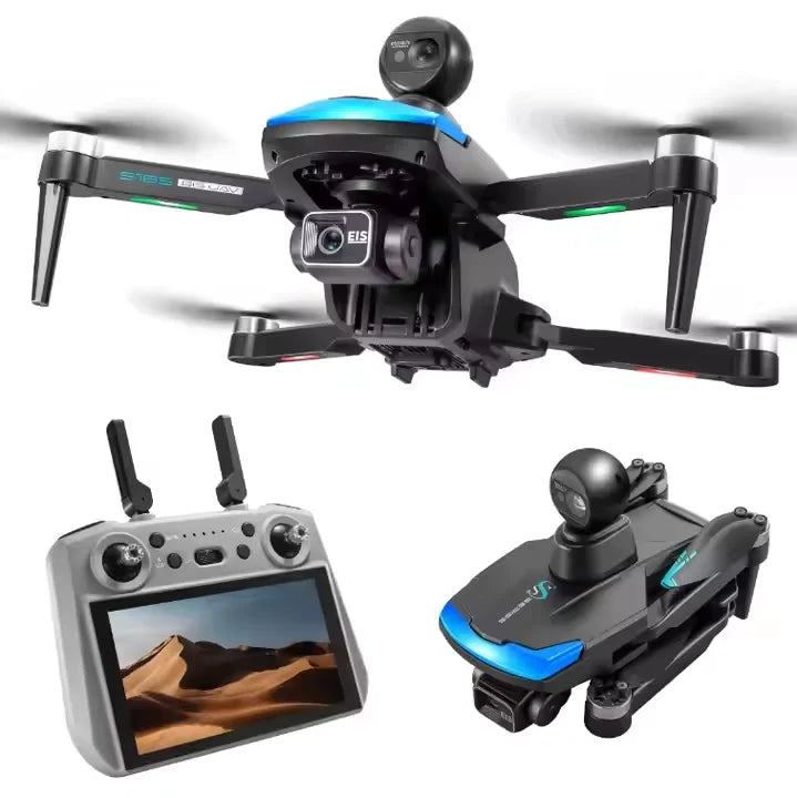 2024 New S185 LCD Touch Screen Controlled Dron With Three Axis Brushless Pan Tilt Drone 5G Wifi Digital Image Transmission