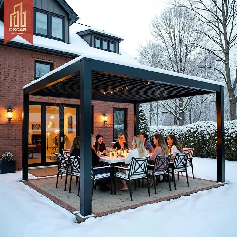 Aluminum Louvered Roof 3X3M 3X4M Bioclimatic Sunshade Outdoor Villa Garden Patio Deck Pergola