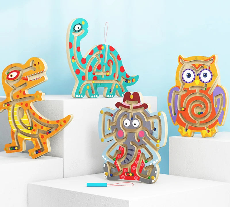 Baby Montessori Toys For Kids 2 to 4 Years Old Learning Educational Toys Children Magnetic Maze Busy Board Wooden Puzzle Game