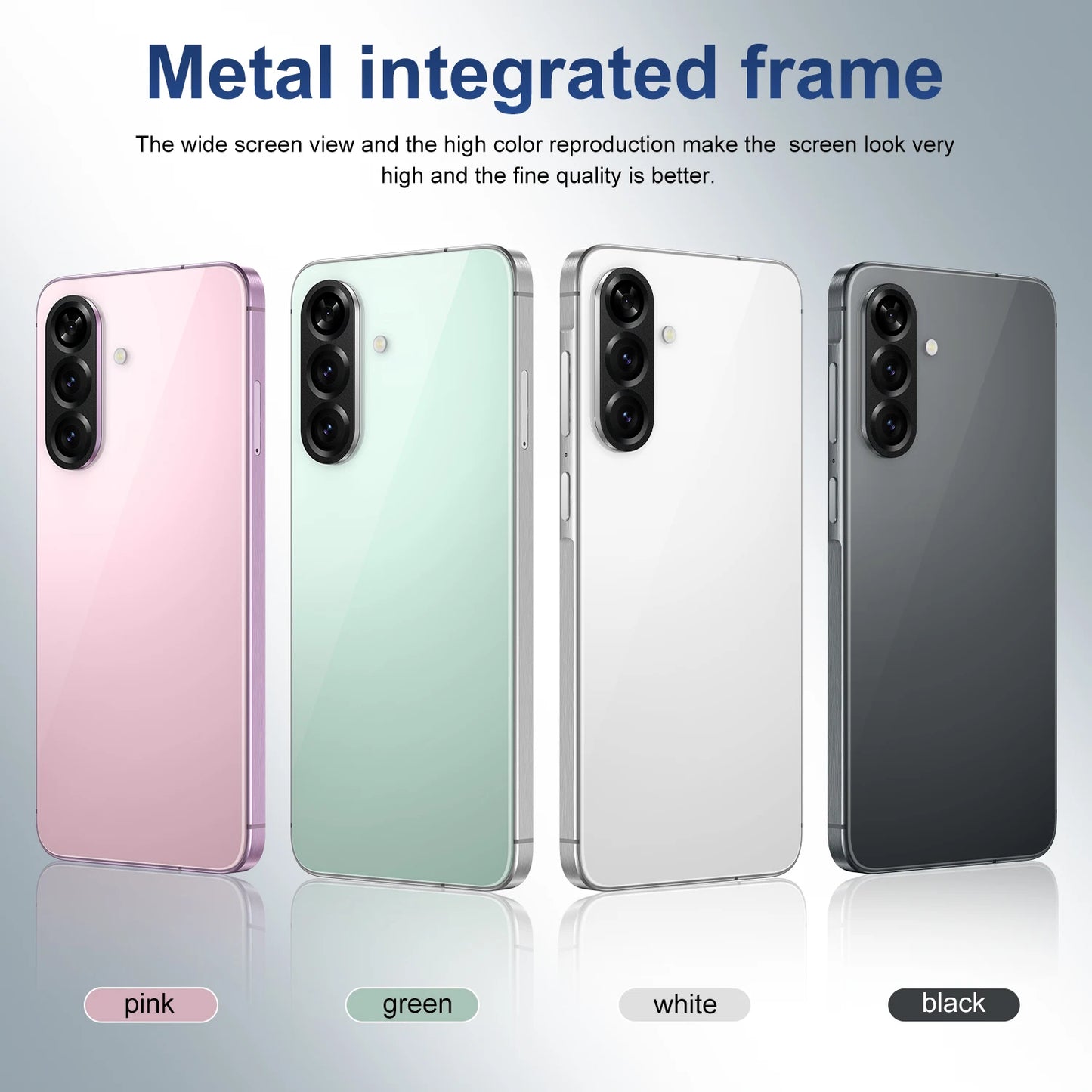 2025 New Style HD A56 5G Smartphone Global Version Android Smart Phone 128GB ROM Dual SIM and Touch Screen Features