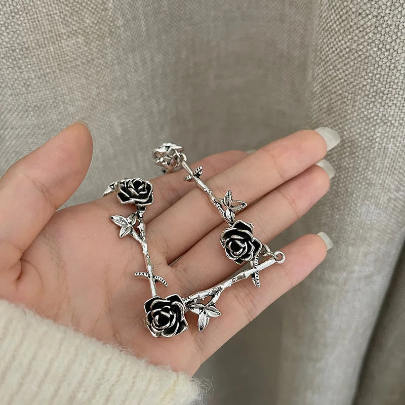 Gothic Vintage Simple Black Rose Flower Choker Necklace For Women Personality New Jewelry Collares