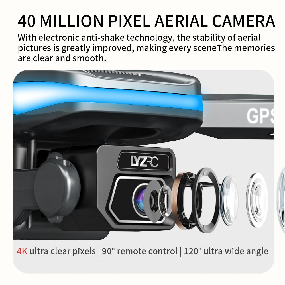 L105 Pro GPS-controlled Brushless 4K High-Definition Automatic Return-to-Home Folding Quadcopter Laser Obstacle Avoidance for