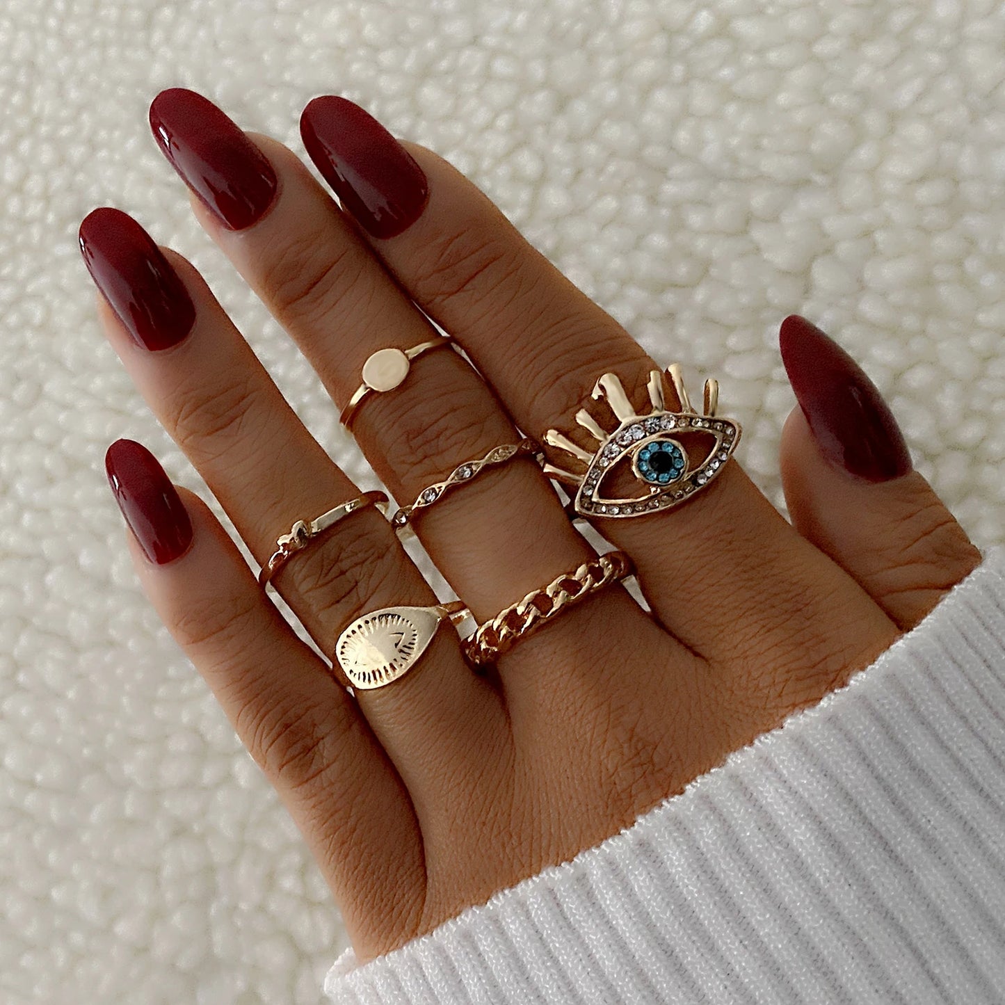 Fashion Hips Hops Jewelry Exaggerated Geometric Ring for Women Gold Plated Irregular Twist Finger Ring for Women Girls