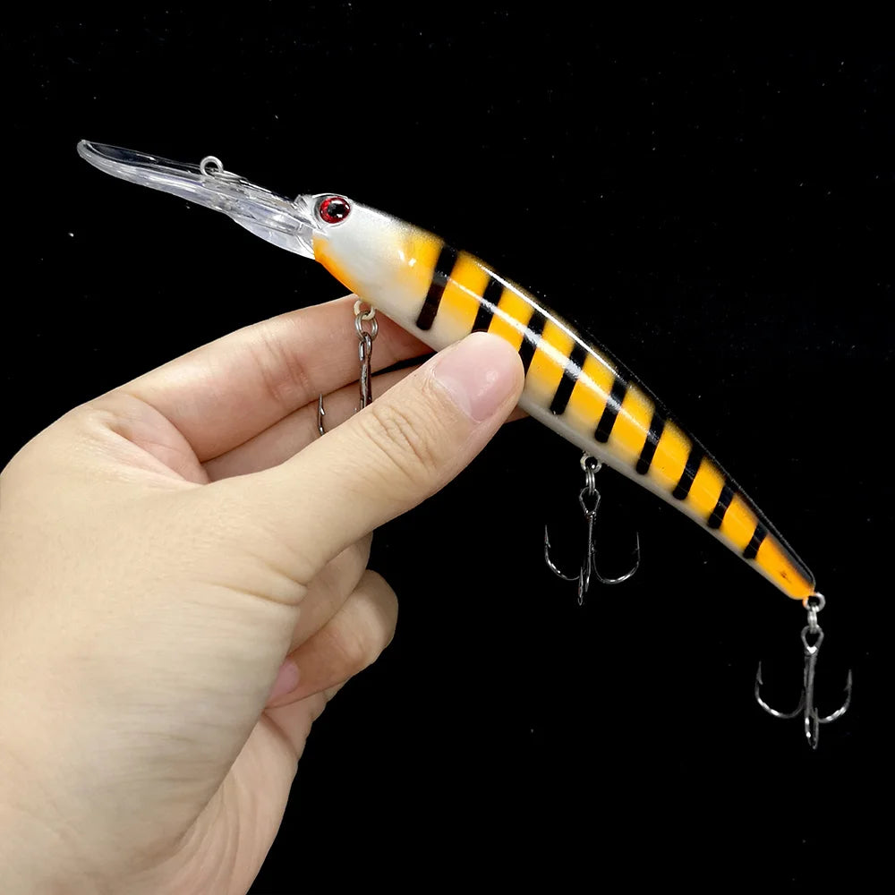 1pcs 16cm 20g Deep Diving Large Minnow Wobbler Lure Artificial Hard Bait Crankbait Bass Pike Perch Walleye Fishing Tackle