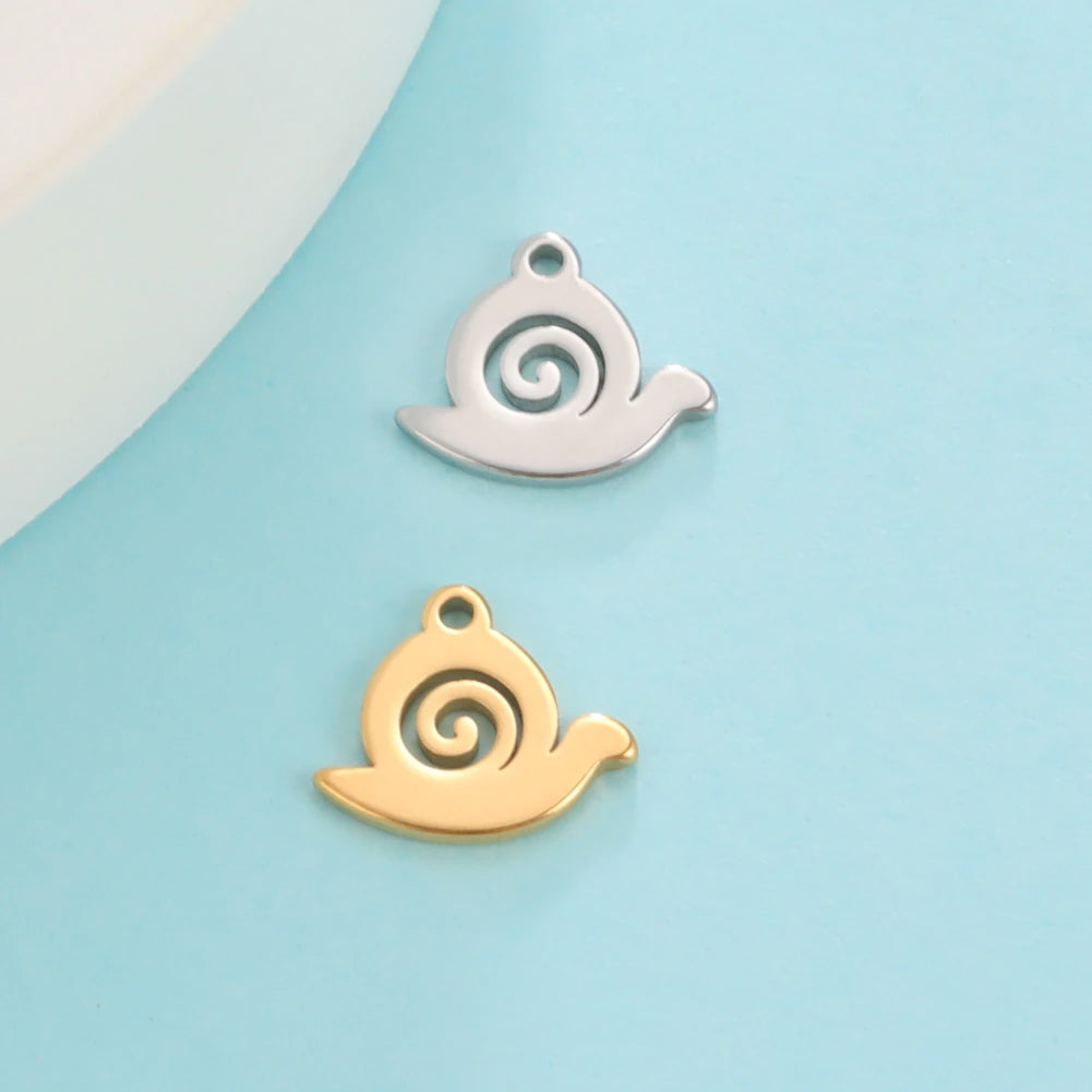 5pcs/lot Stainless Steel DIY Charms for Jewelry Making Ghost Squirrel Fish Bear Paw Animal Pendant for Necklace Bracelet Earring