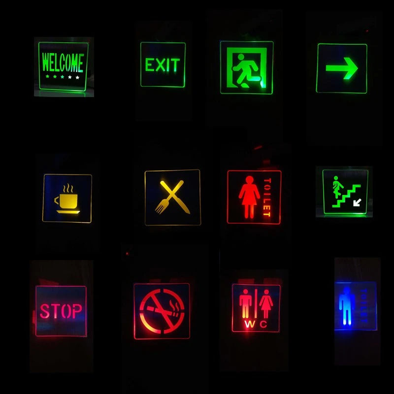 Exit Led Light  Ac110/220V Green Emergency Exit Sign Light Fire Safety Indicator Warning Lamp For Bulb Hotel Mall Public Place