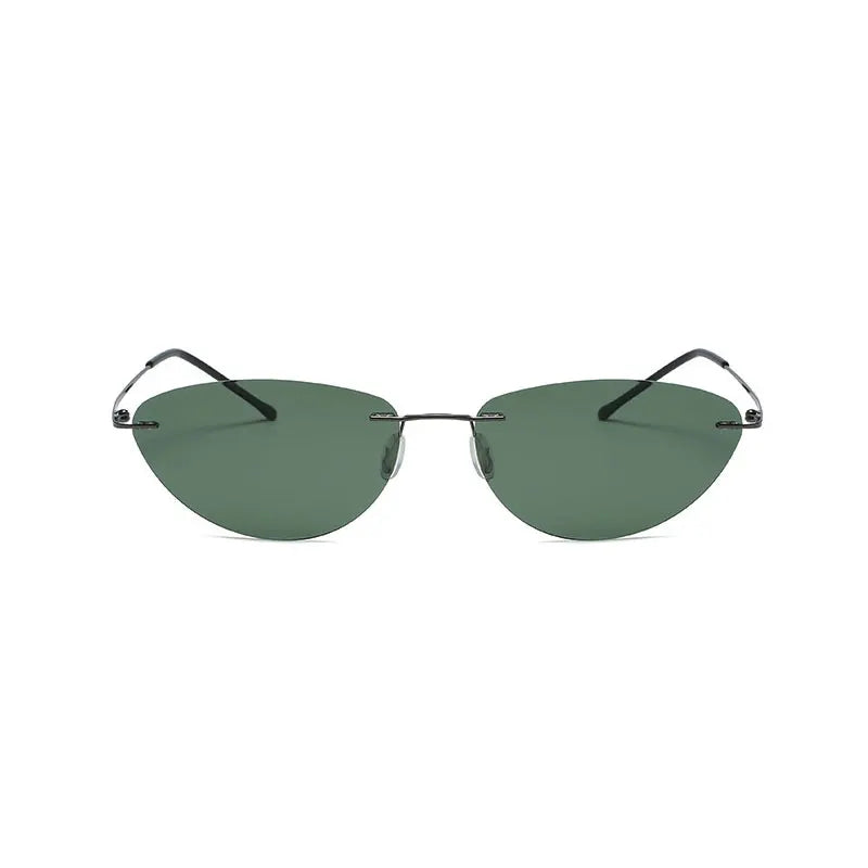 Fashion Rimless Square Sunglasses Mens Rectangle Photochromic Polarized Driving Sunglasses Oval Sun glasses UV400