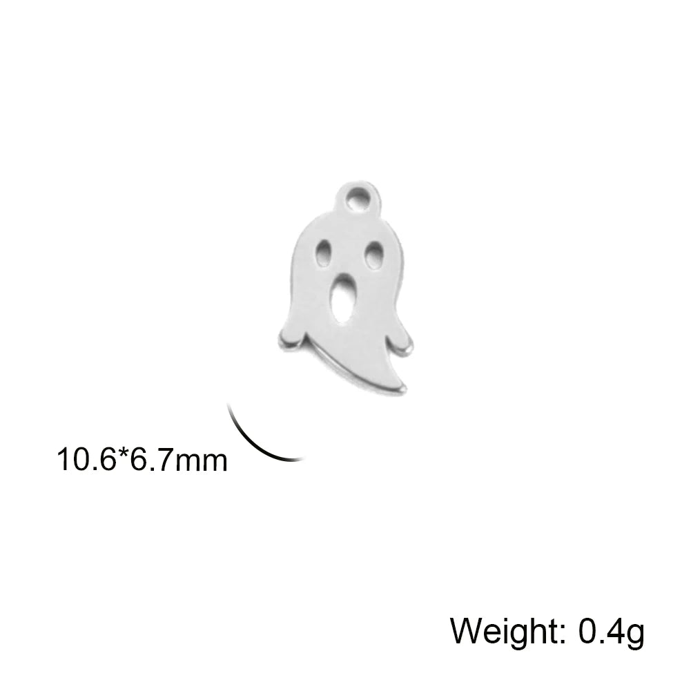5pcs/lot Stainless Steel DIY Charms for Jewelry Making Ghost Squirrel Fish Bear Paw Animal Pendant for Necklace Bracelet Earring