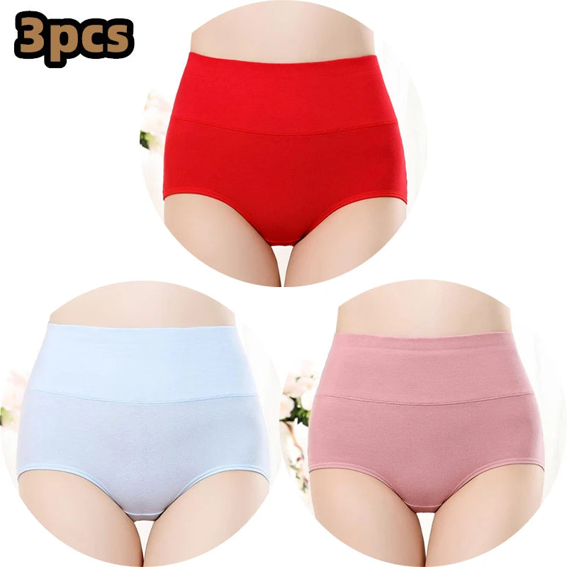 Cotton Women's Panties Elastic Soft Large Size XXXL Embossed ROSE Ladies Underwear Breathable Sexy High Waist Briefs