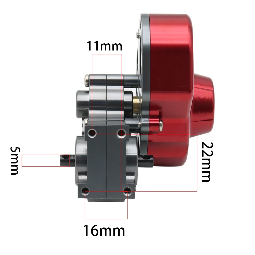 48P All Metal Transmission Gearbox with Motor Gear/Protective Cover for 1/10 RC Rock Crawler Axial SCX10 9028 90047  Truck