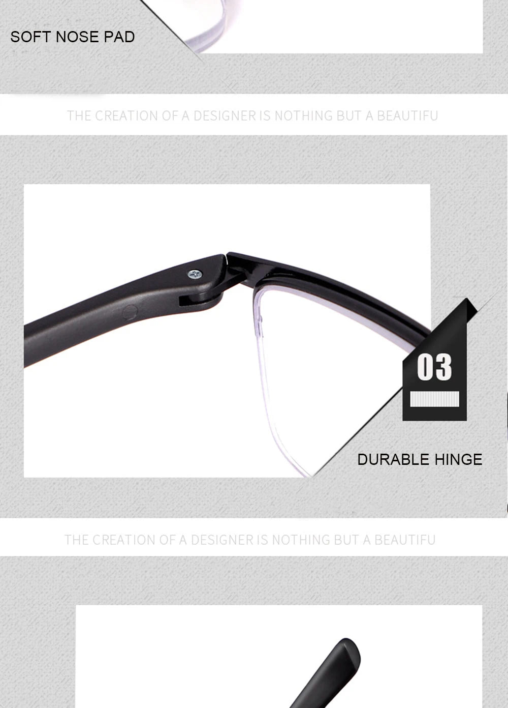 IENJOY Intelligent Multifocal Progressive Reading Glasses Half Frame Dual-use Anti-Blue Light  Automatic Adjustment Eyewear