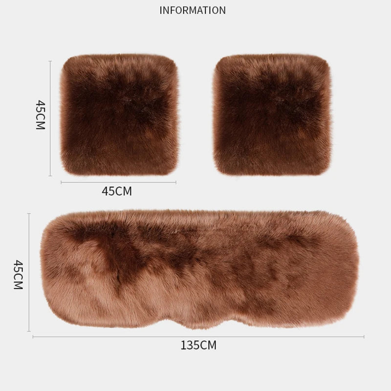 Artificial Wool Car Seat Cushion Winter Plush Auto Seat Cloak Universal Warm Car Seat Cover For Kia Lada Vesta Renault Skoda etc