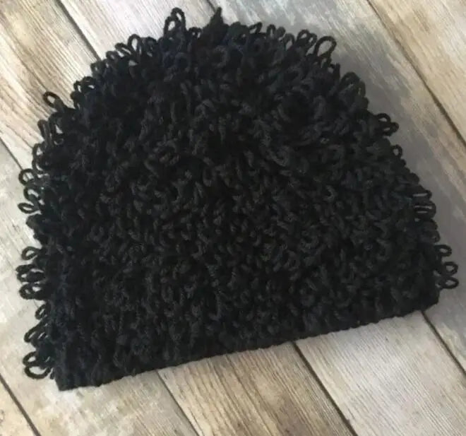 Cosplay Kids Boy Girl Hat Cute Old Lady Woman Curly Hair Wig Cap Skullies Beanies Winter Warm Knit Children Baby Hats and Caps