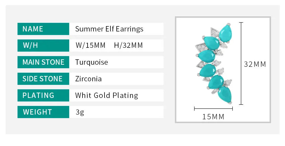 KOSE Retro Ethnic Crystal Earrings Breastplate Cartilage Ladies Earrings Fashion Jewelry Party Daily Clothing Accessories