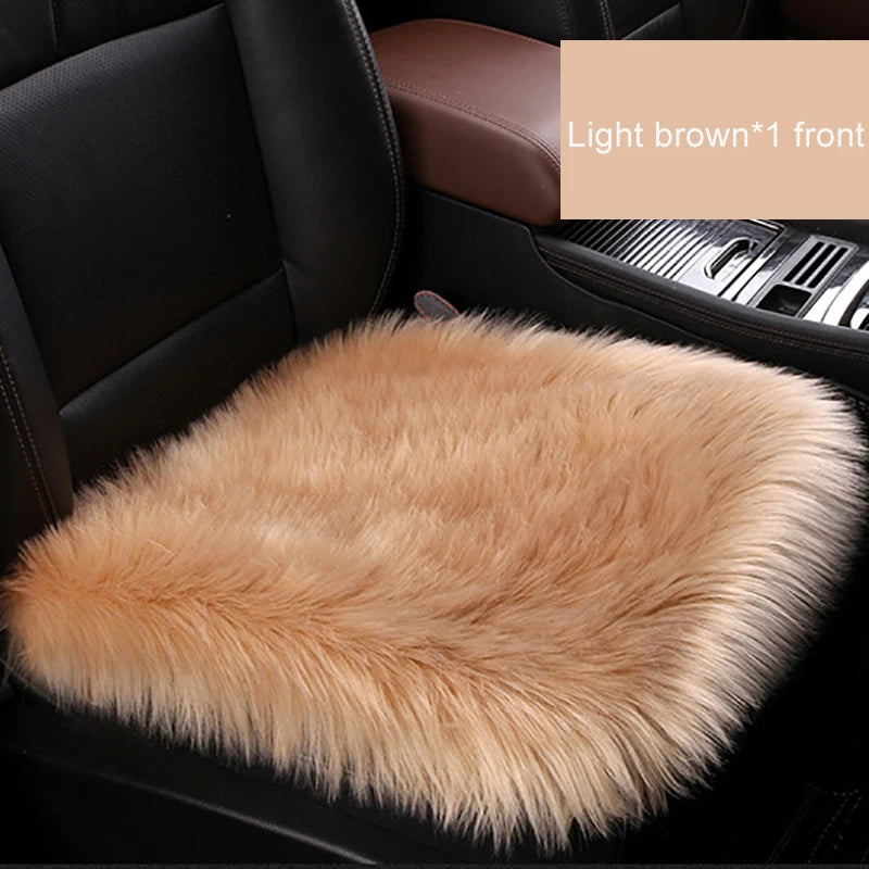 Artificial Wool Car Seat Cushion Winter Plush Auto Seat Cloak Universal Warm Car Seat Cover For Kia Lada Vesta Renault Skoda etc