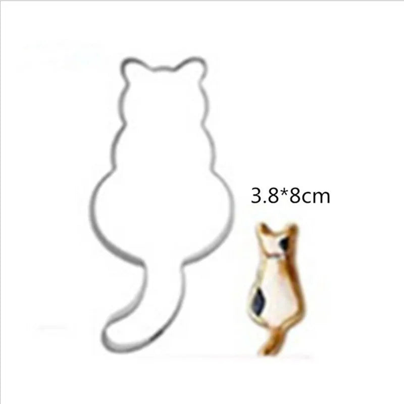 1 Piece Kitchen Cookie Cutter Cat Shaped Aluminium Mold Sugarcraft Cake Cookies Pastry Baking Cutter Mould Cake Decorating Tools