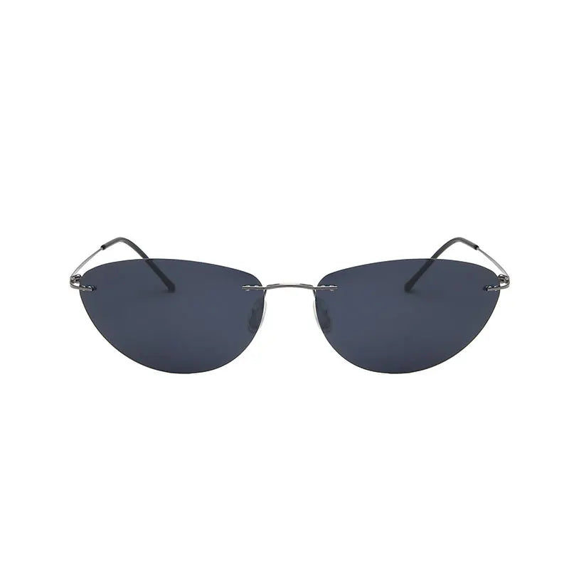 Fashion Rimless Square Sunglasses Mens Rectangle Photochromic Polarized Driving Sunglasses Oval Sun glasses UV400