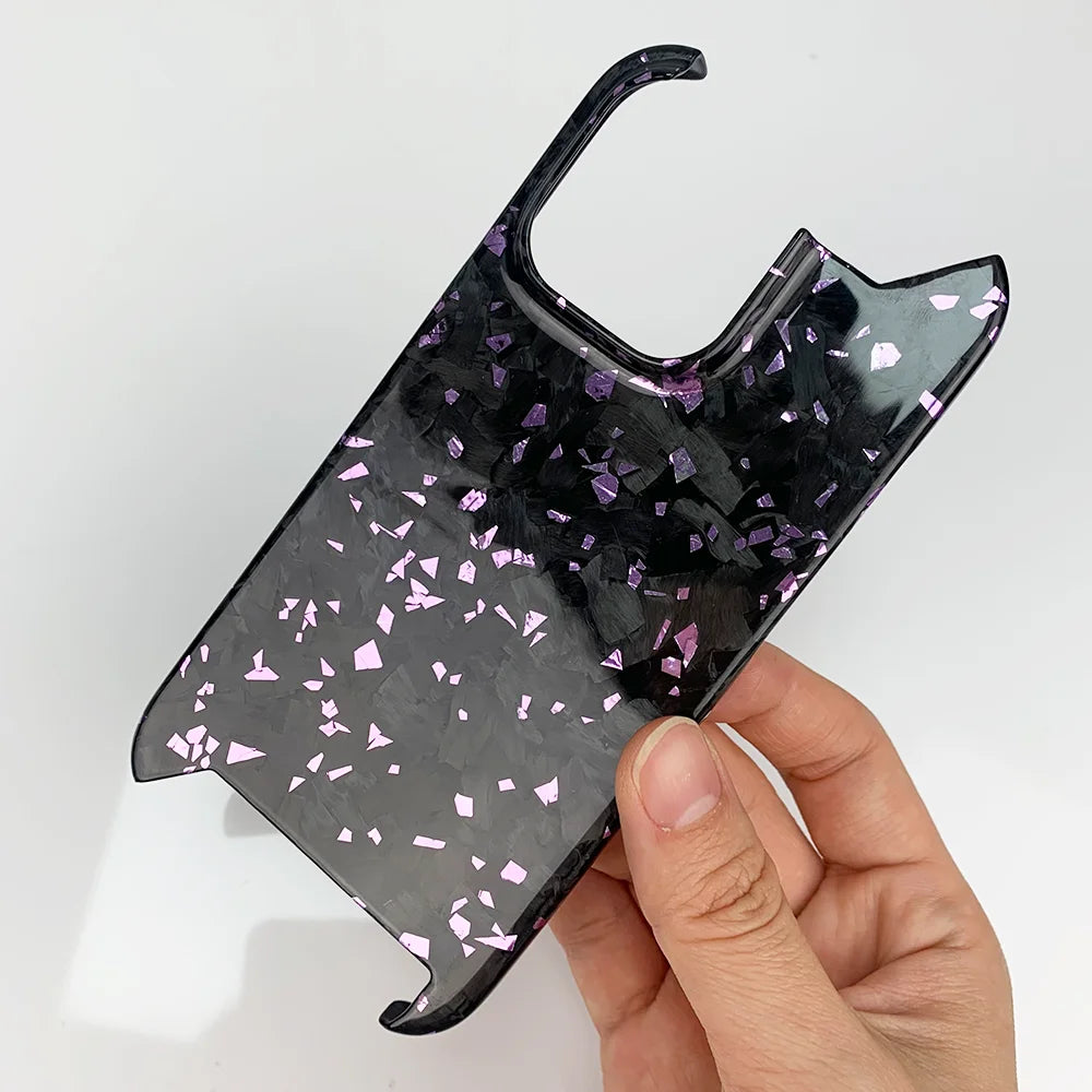 Wholesale Luxury Forged Blue Gold Carbon Fiber Phone Case Cover for iPhone 16 Pro Max Slim Mobile Phone Shell