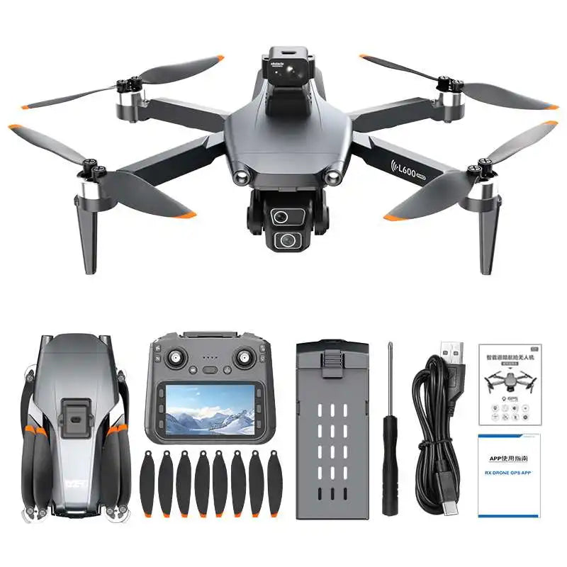 HOSHI L600-1 Pro Laser Obstacle Avoidance Drone 4K HD Dual Camera Brushless Motor GPS 5G WIFI RC FPV Quadcopter RC Drone