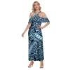 Polynesian Printing Samoa Puletasi Two Piece Elegant Dresses Island Ruffles Shirt and Puletasi Dress