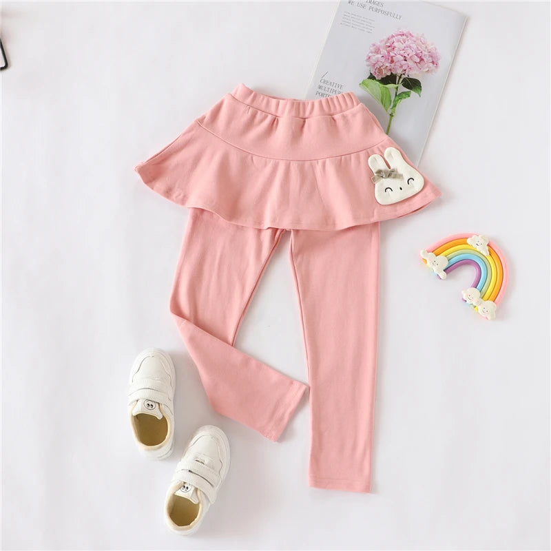 New Cotton Baby Girls Leggings Lace Princess Skirt-pants Spring Autumn Children Slim Skirt Trousers for 2-7 Years Kids Clothes
