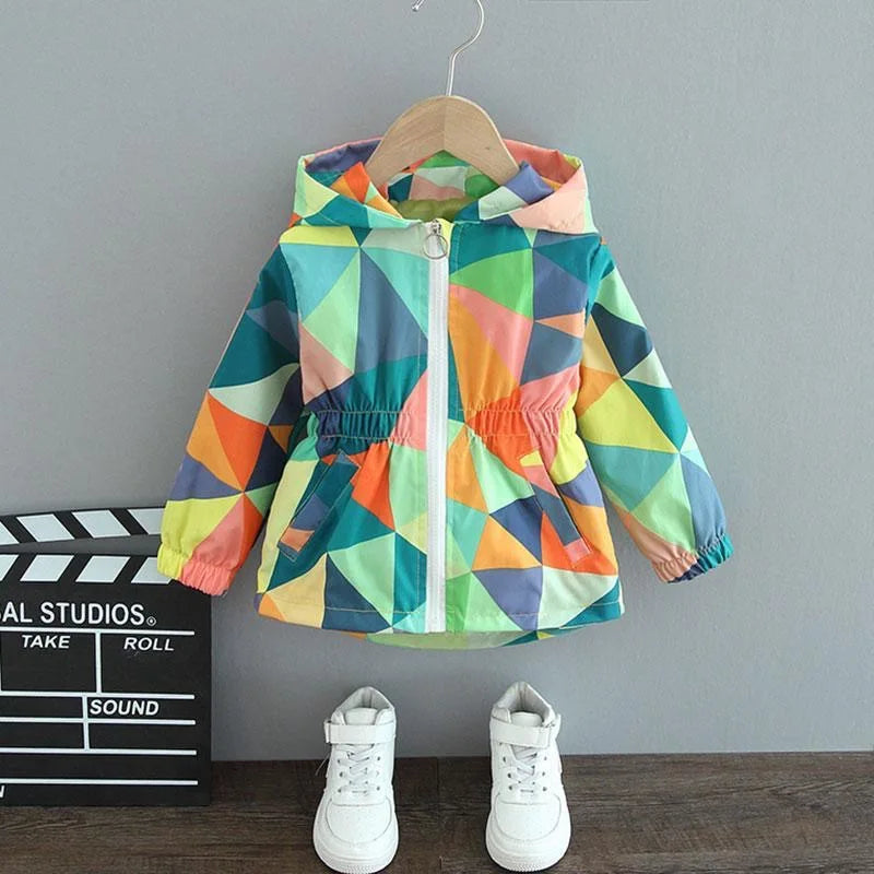 1 2 3 4 5 6 Years Baby Girls Jackets Butterfly Casual Hooded Zipper Boys Windbreaker Coat Autumn Children Outerwear Kids Clothes