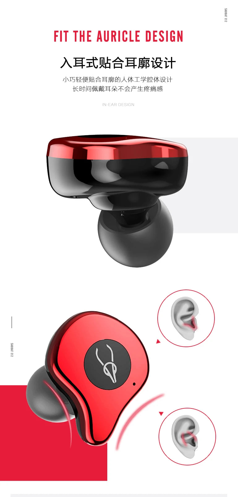 Sabbat E12 Ultra Bluetooth Earbuds 5.0 TWS Bluetooth Earphone Sports In-Ear Earbuds Waterproof Headset Wireless Charging pk G12