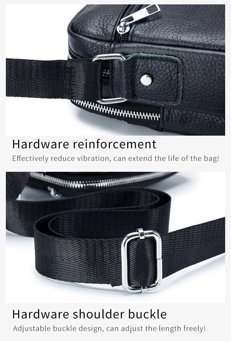BULLCAPTAIN 2024 New Brand 100% cowhide men's bag shoulder bags high quality messenger small bag retro square luxury  handbag