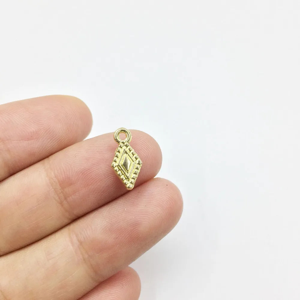 Eruifa 20pcs 6*13mm  Plated Drop Zinc Alloy Charms Pendant Jewelry DIY Necklace Bracelet Earrings 2 Colors