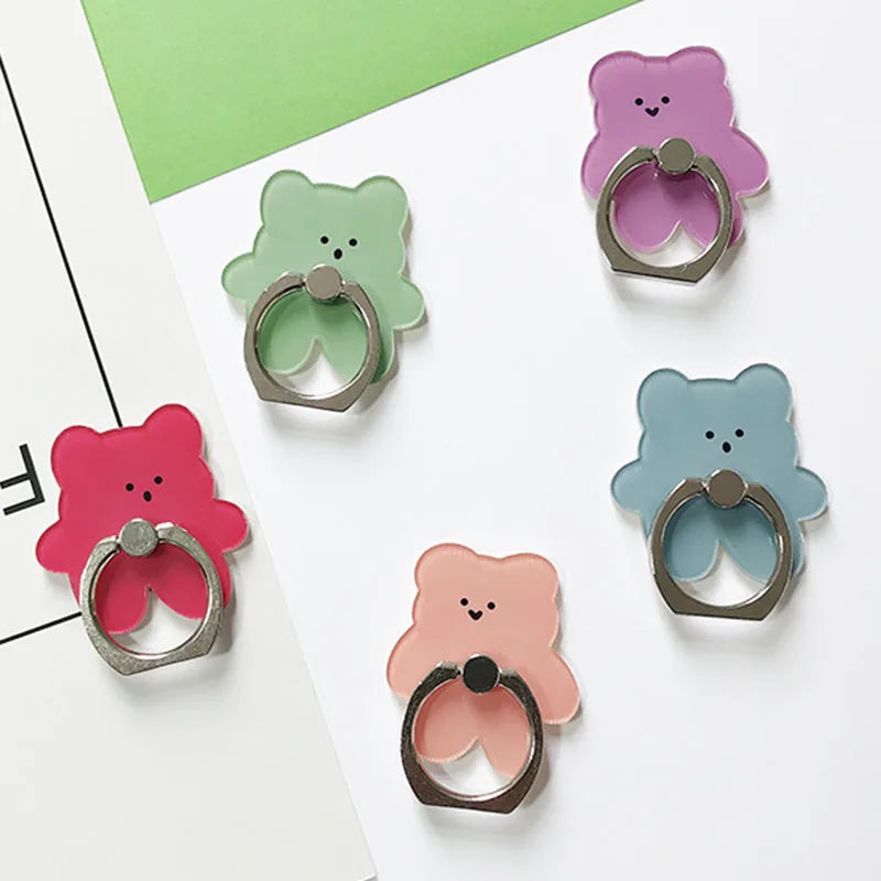Universal Ring Holder Mobile Phone Holder Stand Cute Candy Color Bears Finger Ring Holder suporte celular For All Phone Table