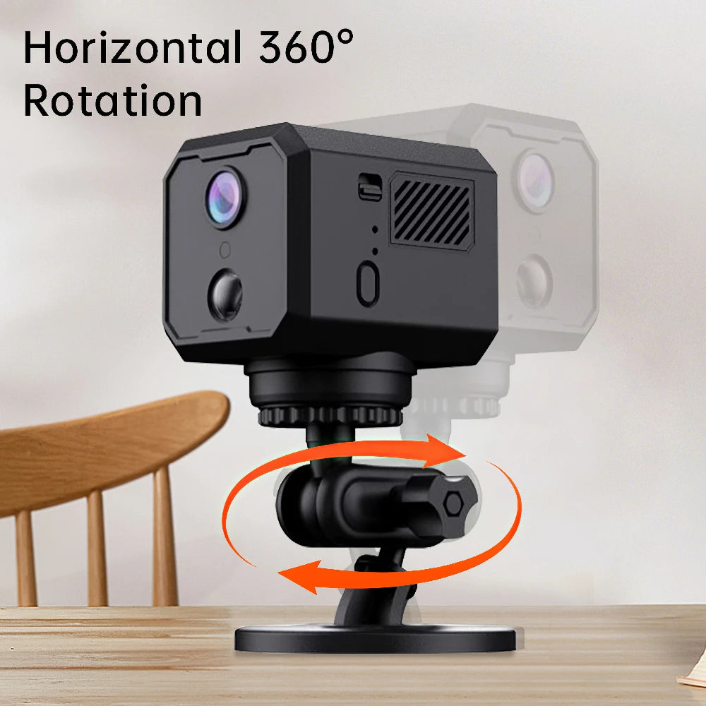 Tuya 5MP WiFi Mini Camera Horizontal Rotation PIR Motion Detection Clear Night Vision Two-Way Audio Battery Powered-CMOS Cloud