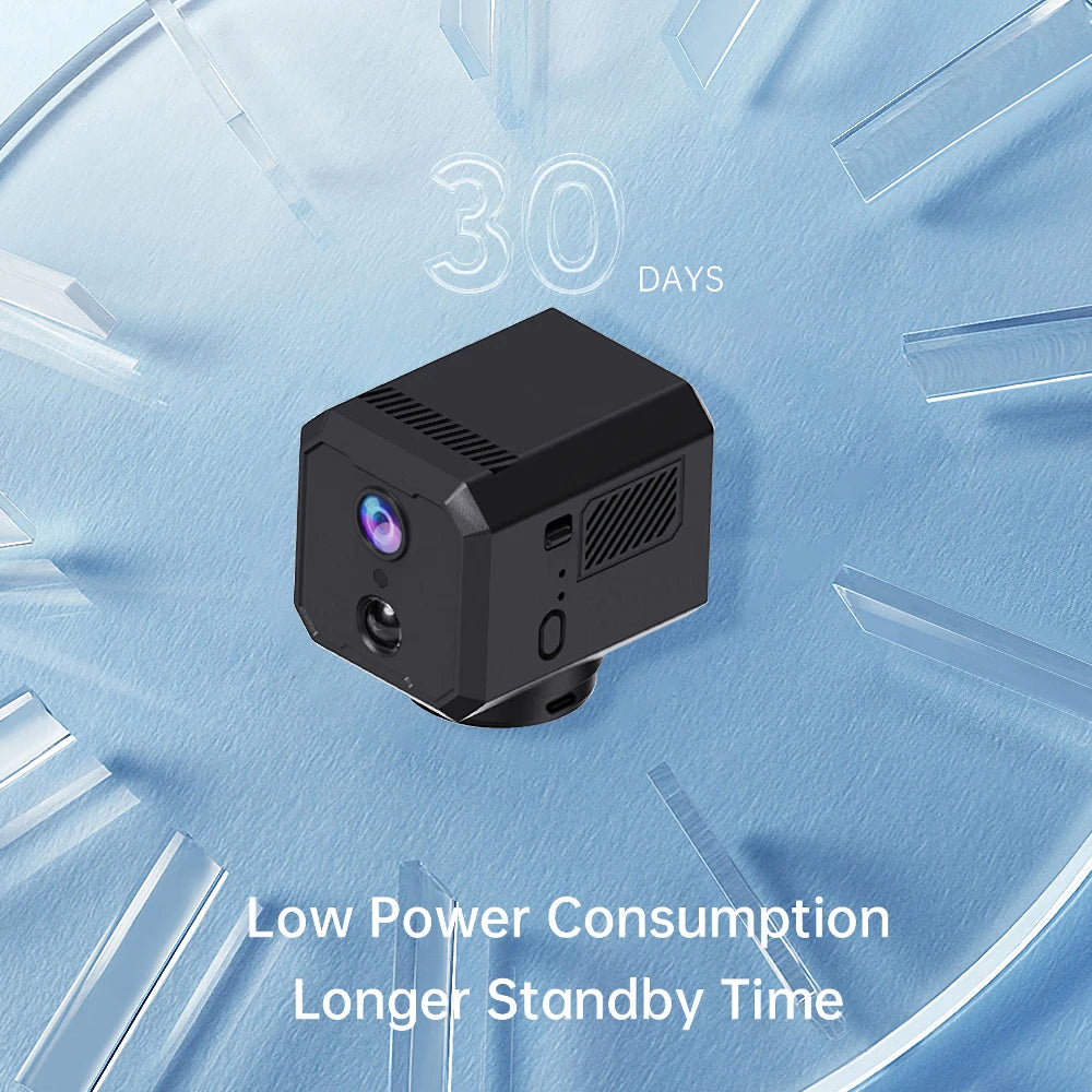 Tuya 5MP WiFi Mini Camera Horizontal Rotation PIR Motion Detection Clear Night Vision Two-Way Audio Battery Powered-CMOS Cloud