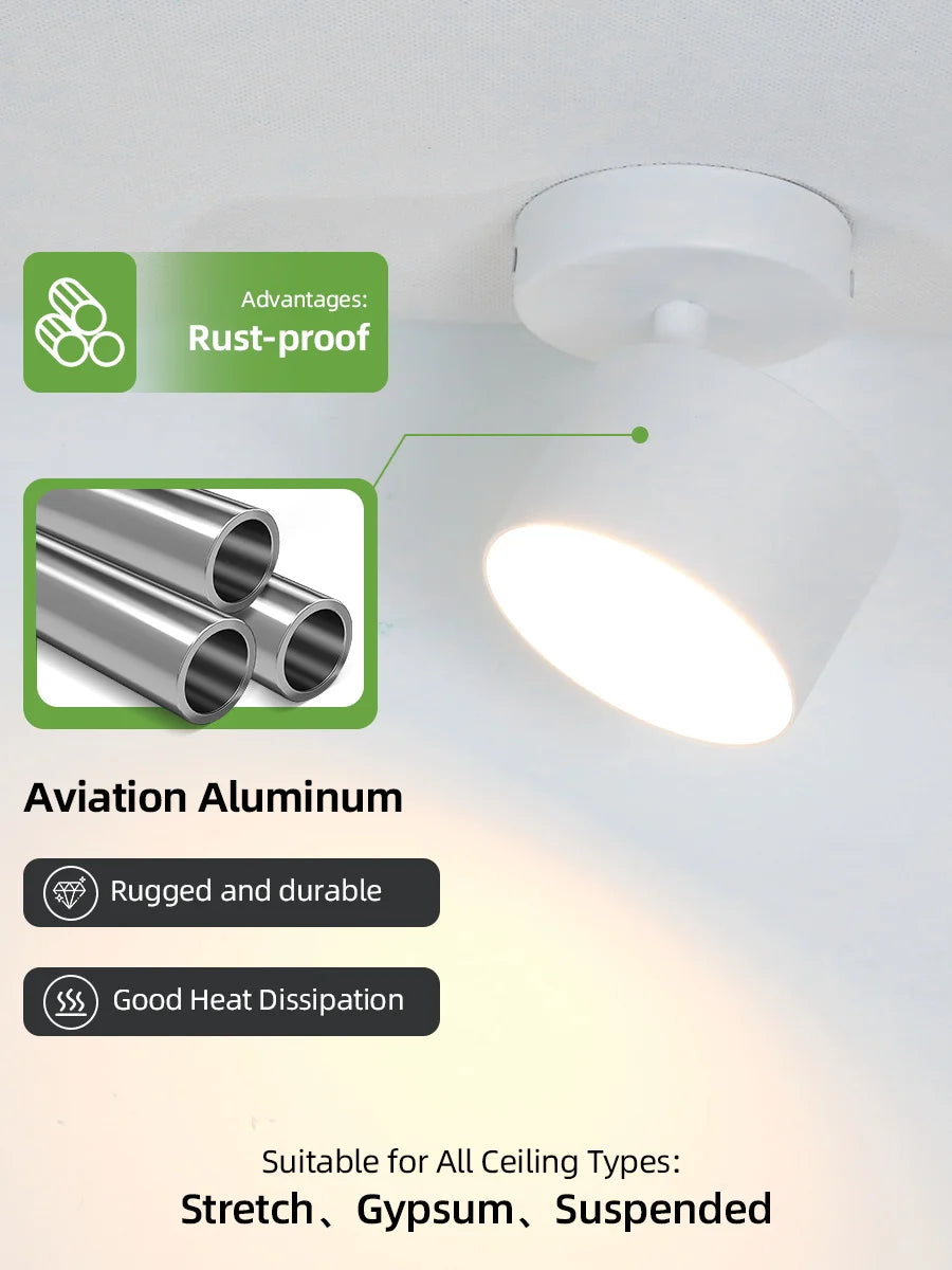 New Design Surface Mounted Highlight GX53 Adjustable Angle Indoor Light Led Cob Downlight/Ceiling Downlights/Down Lamps