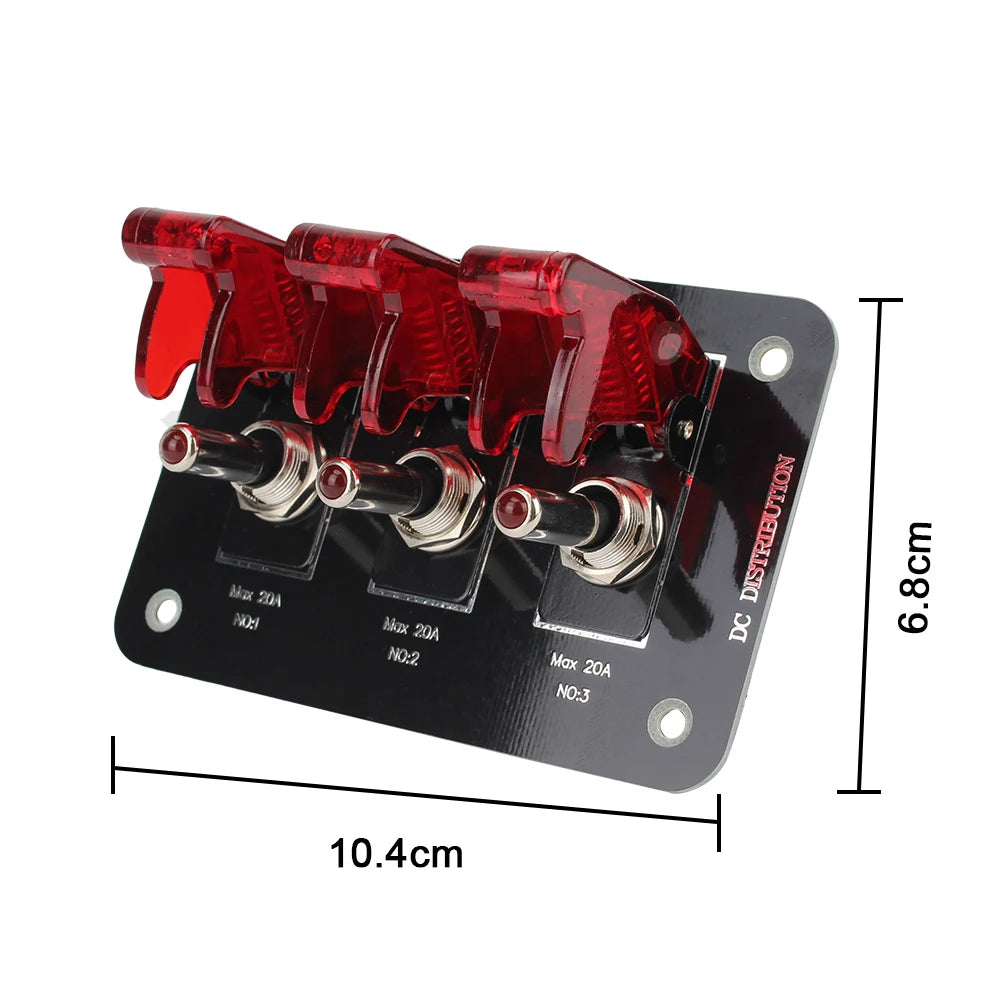 24V 12V Rocker Switch Panel Racing Car Start Button Ignition Starter Light Toggle 20A Fuse Accessories For Boat Truck Trailer RV