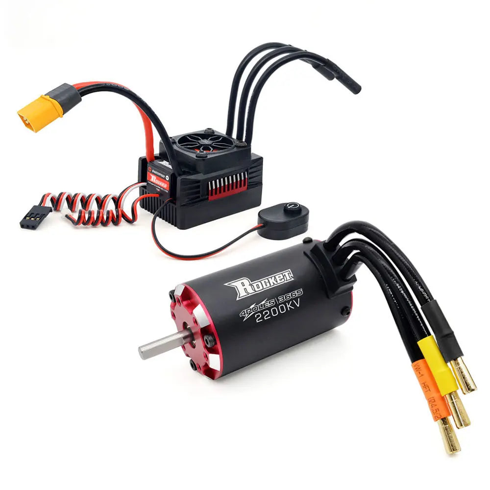 Rocket V2 Waterproof 3665 3800KV 3150KV 2750KV 2200KV Brushless Motor with 80A ESC for RC Car 1/10 Motor RC Rock Crawle