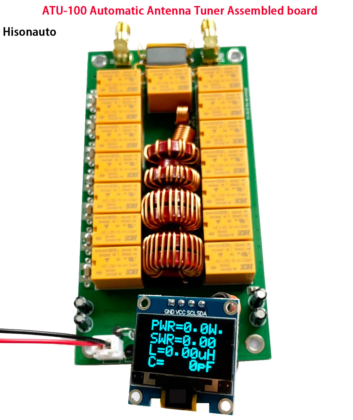 Hisonauto ATU-100 atu 100 DIY Kits 1.8-50MHz Automatic Antenna Tuner by N7DDC With OLED Firmware Programmed